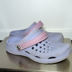 Joybees Purple Sport Clogs with Pink Strap Girls Size 2